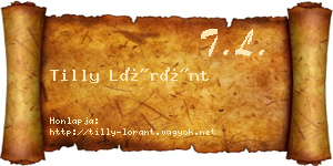 Tilly Lóránt névjegykártya